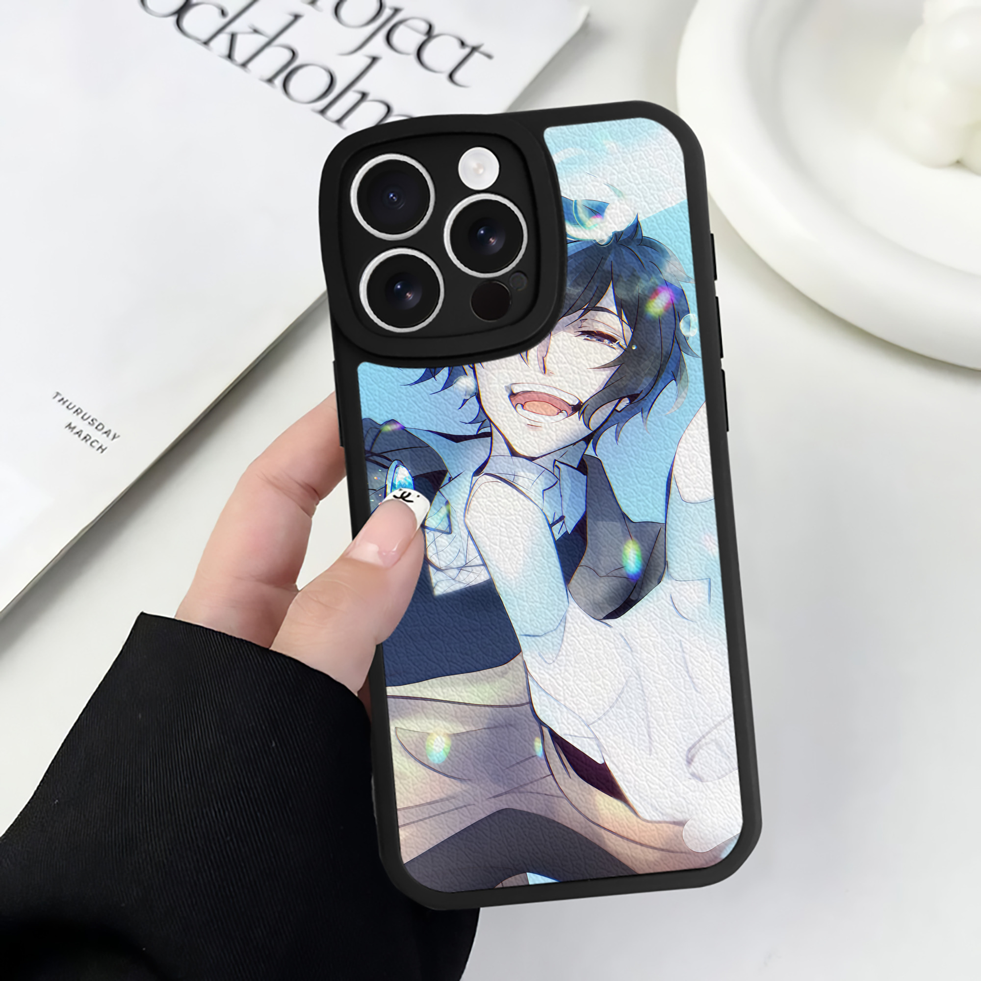 （画像用） 文豪ストレイドッグス Bungo Stray Dogs 【iPhone 16シリーズ対応】シリコンスマホケース（レザー調） 材質：シリコン